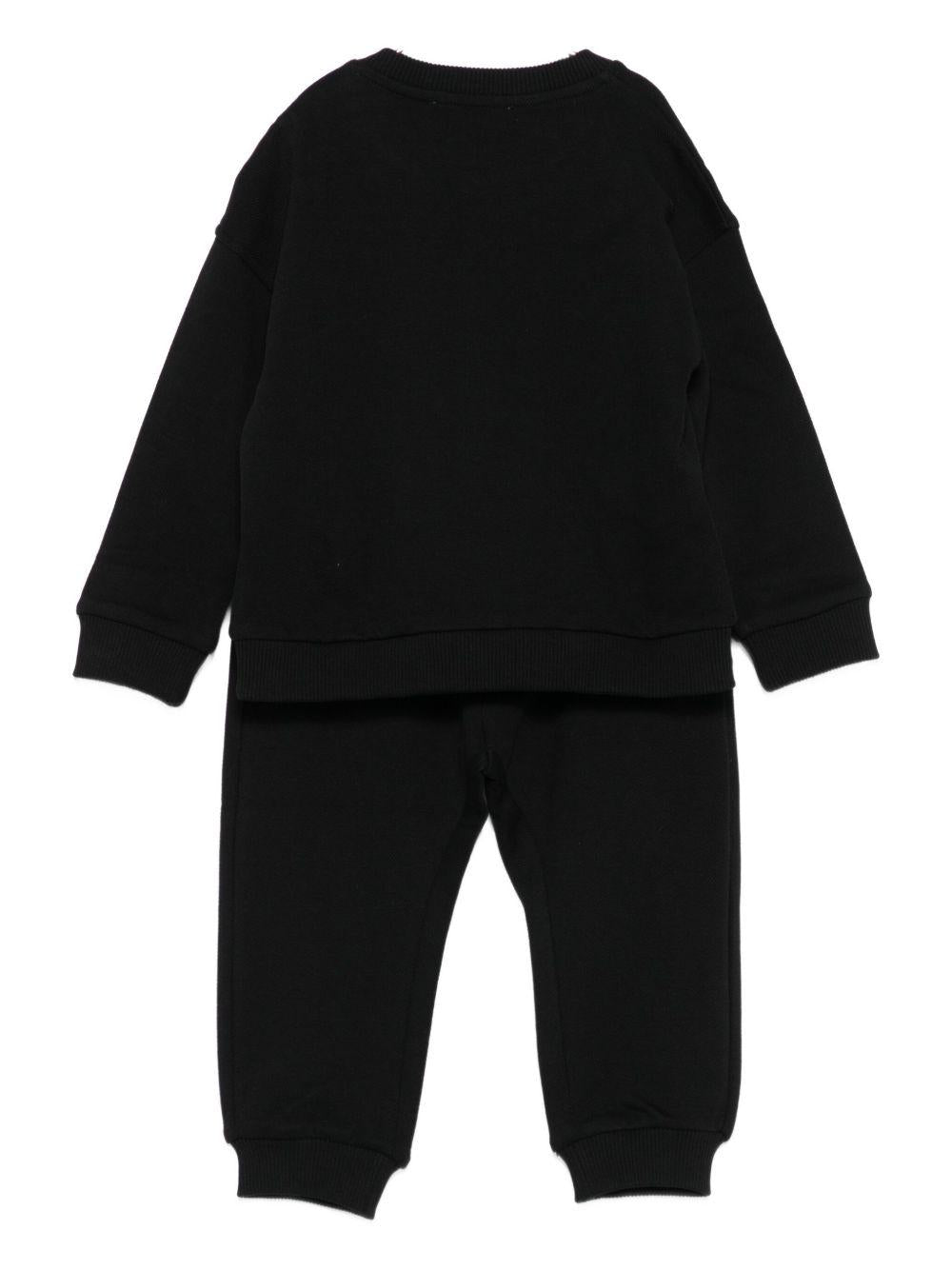Completo sportivo nero per neonato MUK05FLCA64 60100 Moschino Kids 