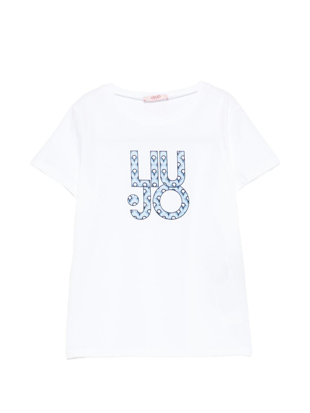 T-shirt bianca per bambina GA6045JS003 V9116 Liu Jo 