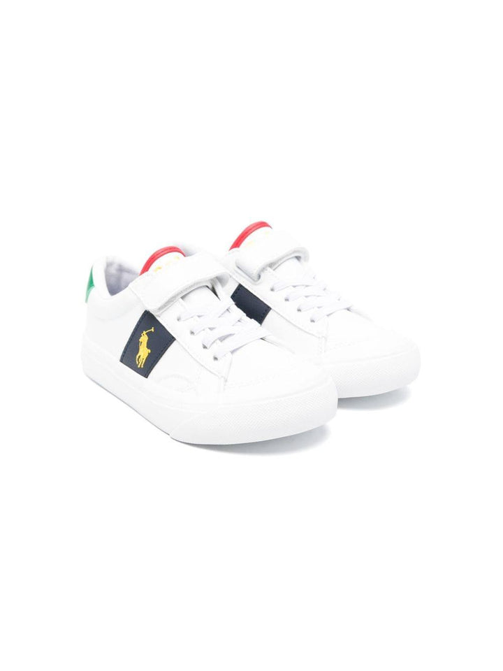 White sneakers for children with logo