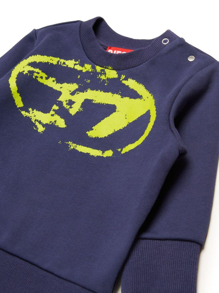 Felpa blu navy per neonato con logo