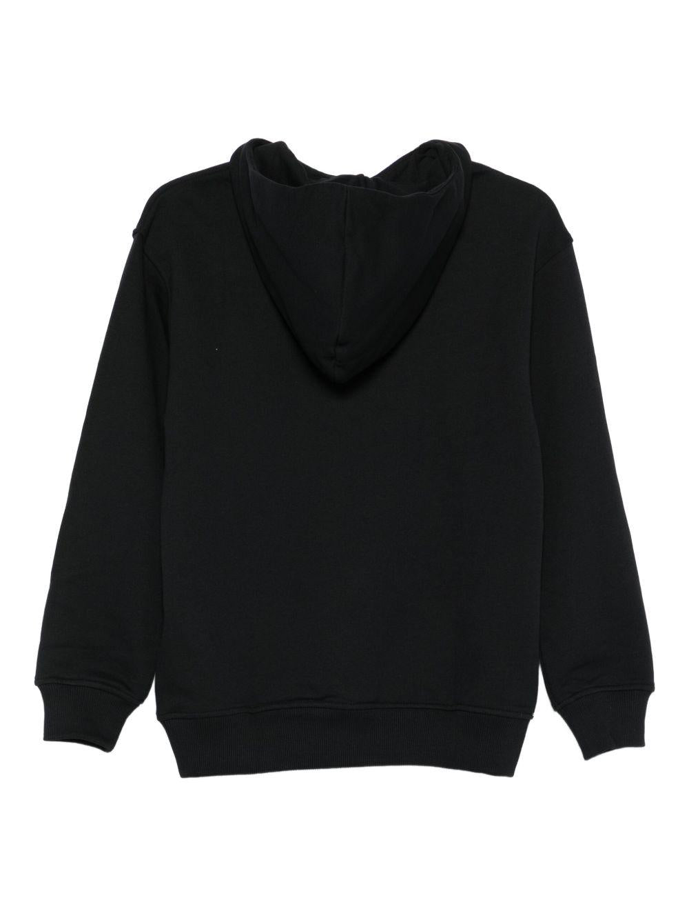 Felpa nera per bambino HUF096LCA23 60100 Moschino Kids 