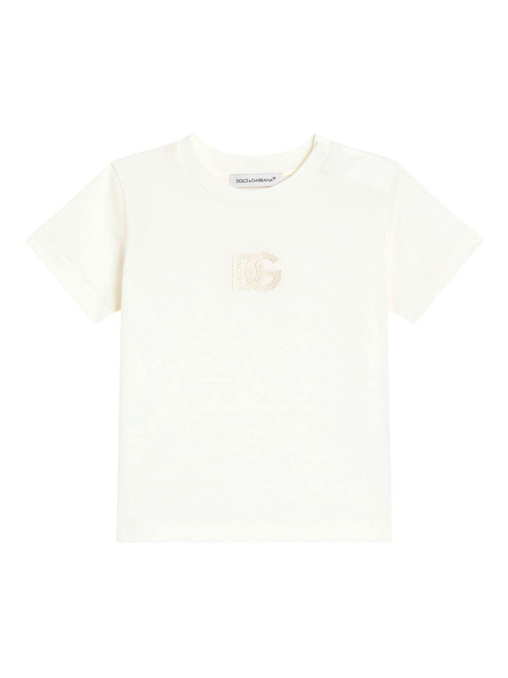 T-shirt bianca per bambina L1JT7WG7PSW W0001 Dolce & Gabbana Kids 