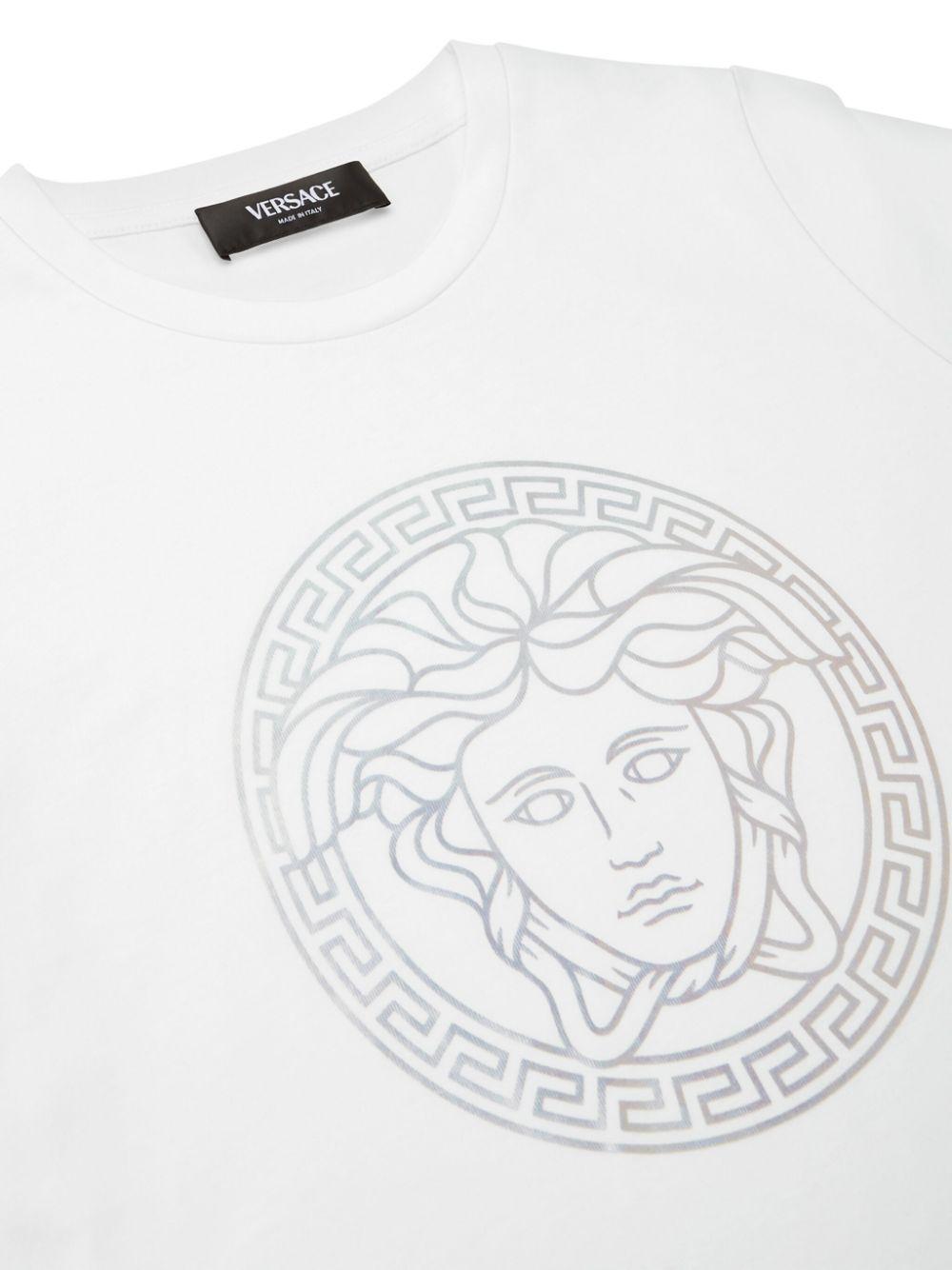 T-shirt per bambina in cotone bianca 10002391A11718 2W270 Versace Kids 