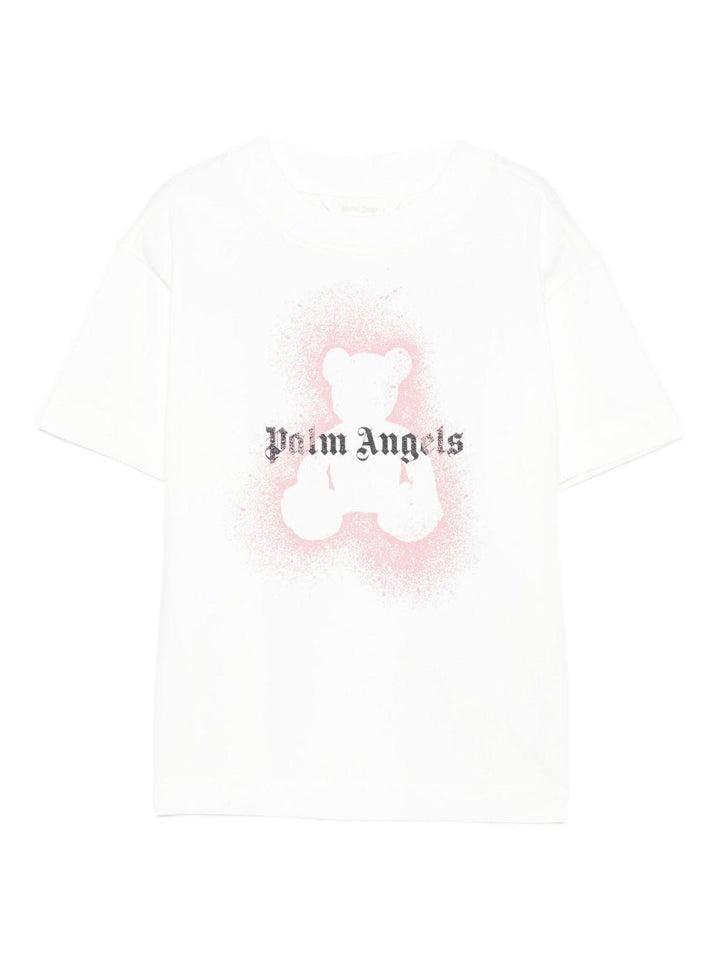 T-shirt bianca per bambino PGAA002F25JER00A 0330 Palm Angels Kids 