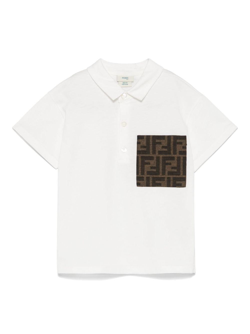 Polo bianca per neonato BMI2597AJ F0TU9 Fendi Kids 