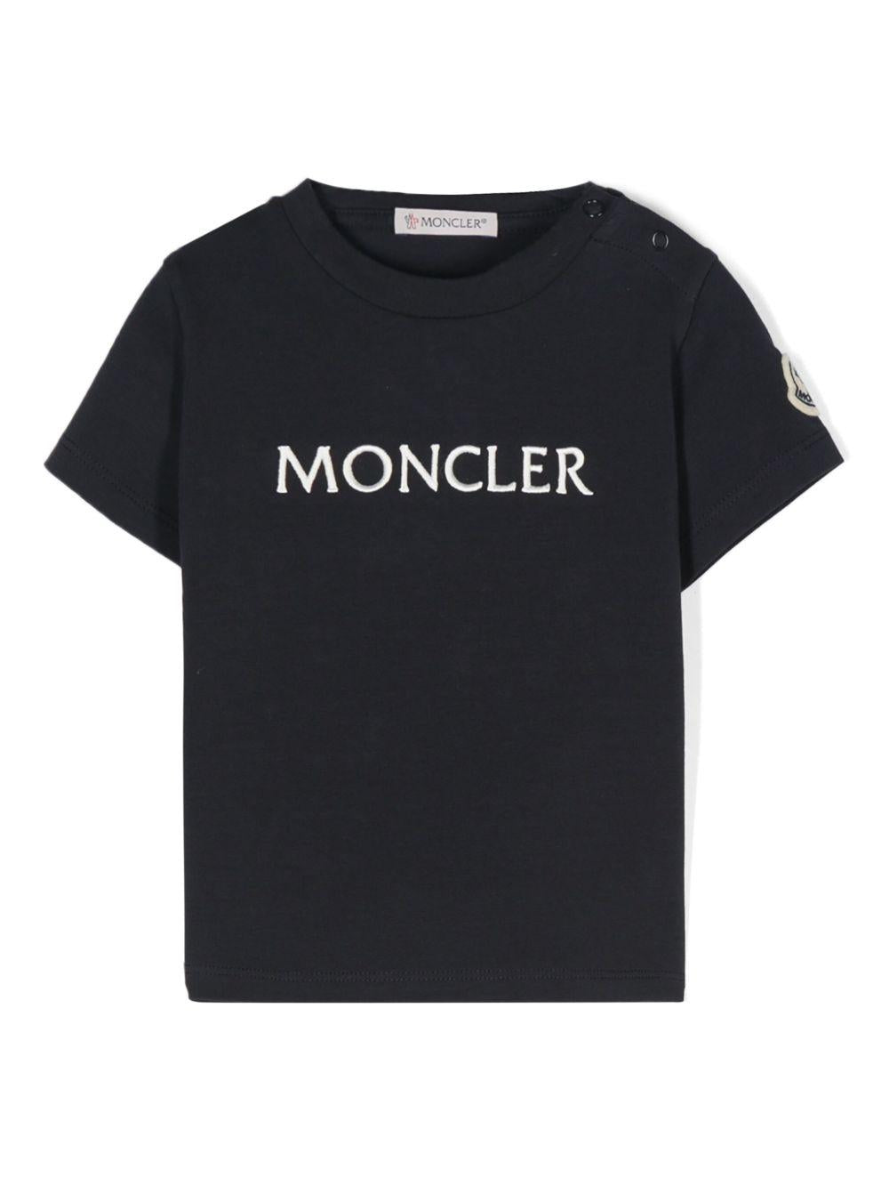 T-shirt blu navy per neonato 9518C0000689AUM 778 Moncler Kids 