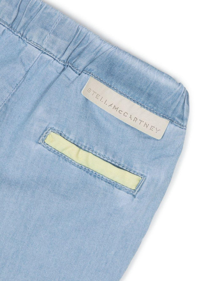 Pantaloncino blu per neonata in denim