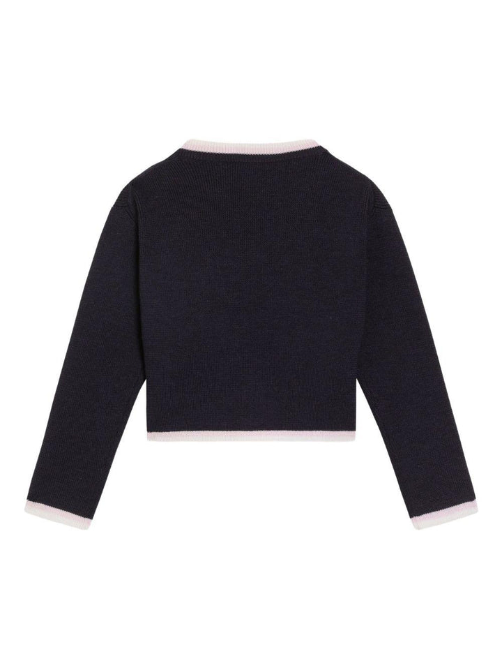 Maglione blu navy per bambina L5KWK5JDVB7 B3895 Dolce & Gabbana Kids 