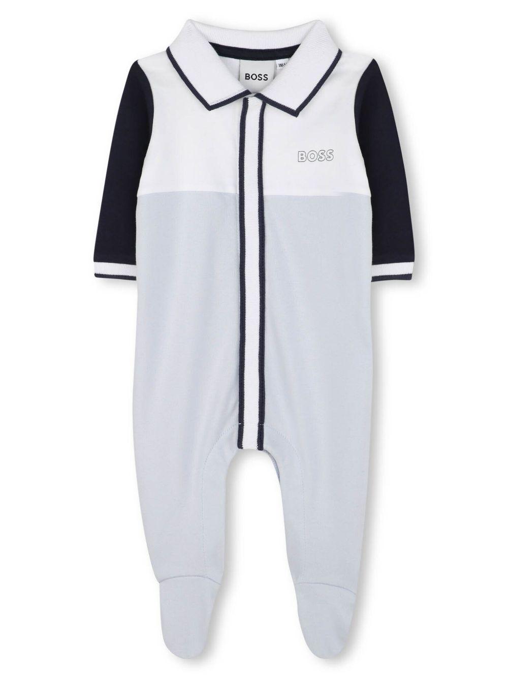Tutina blu/bianco per neonato