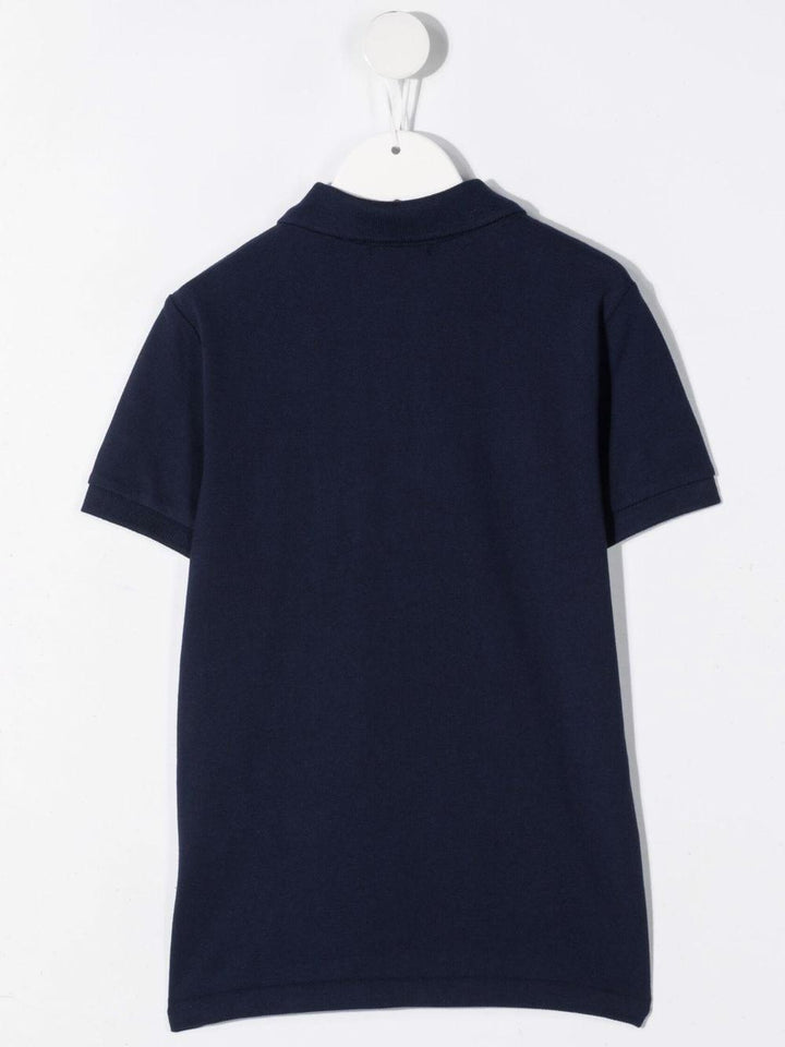 Blue polo shirt for boys with logo