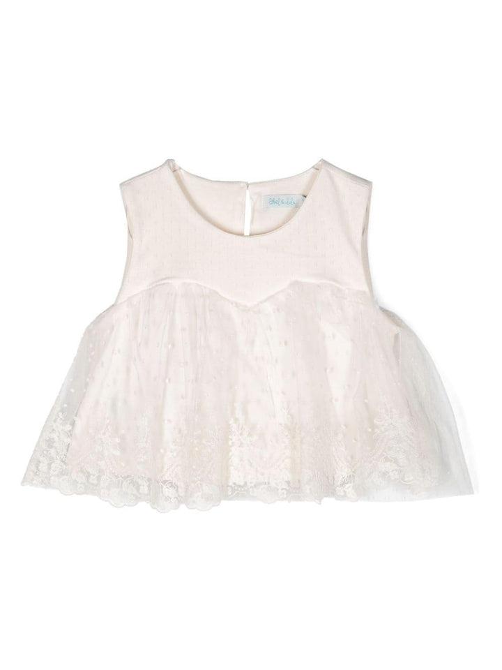 White tulle top for girls