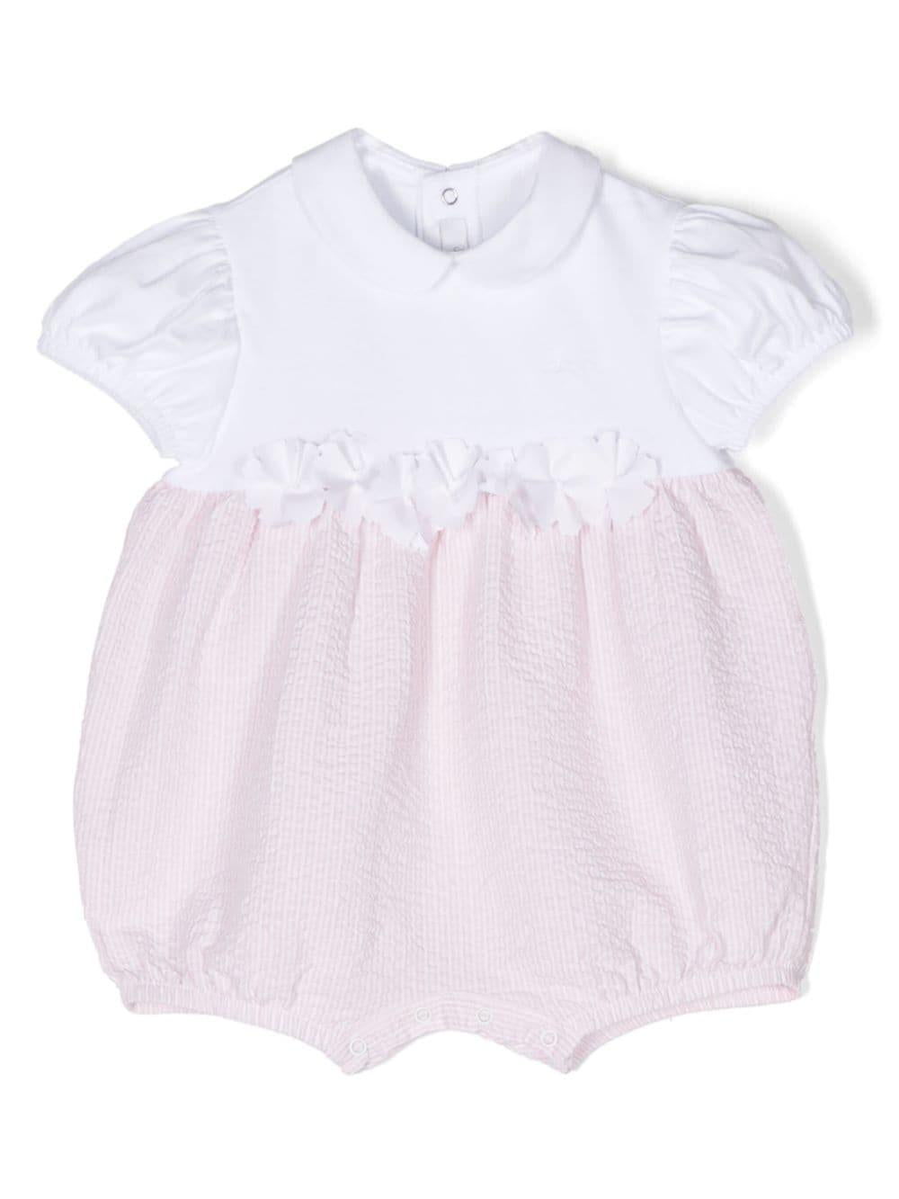 White and pink romper for baby girls