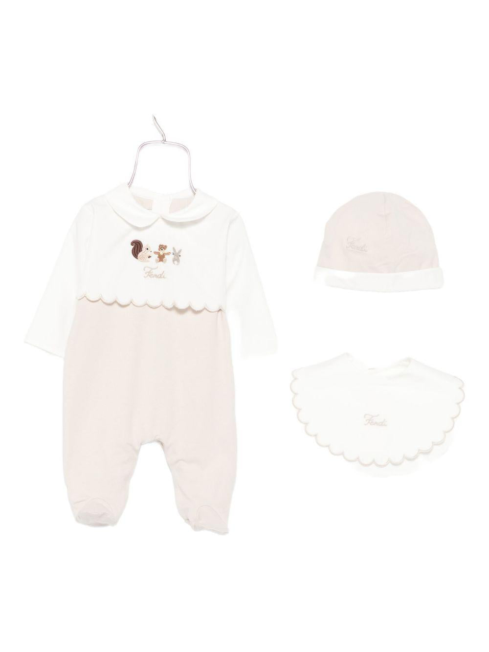 Tutina beige per neonato BUK145ST8 F19J5 Fendi Kids 