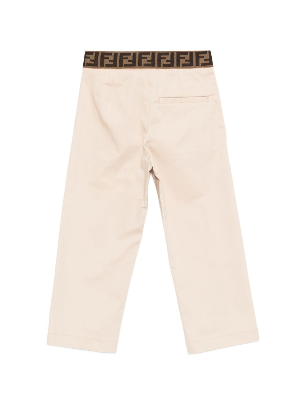 Pantalone beige per bambino JMF561AS5Y F1P2N Fendi Kids 