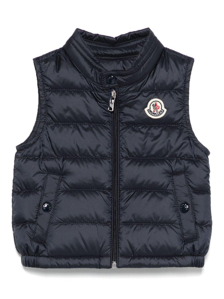 Gilet blu navy per neonato 9511A00023597YF 778 Moncler Kids 