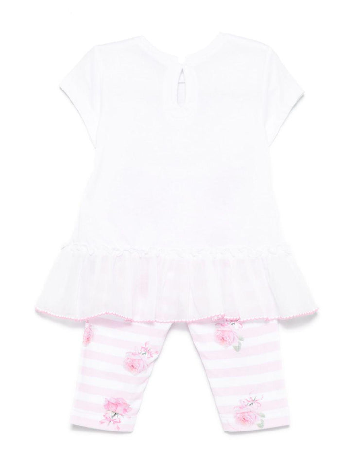 Completo sportivo bianco/rosa per neonata