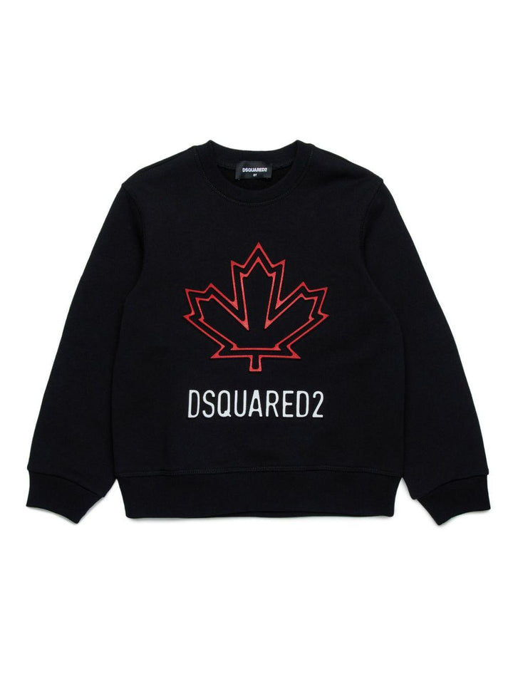 Felpa nera per bambina DQ2786D0A9U DQ900 Dsquared2 Kids 