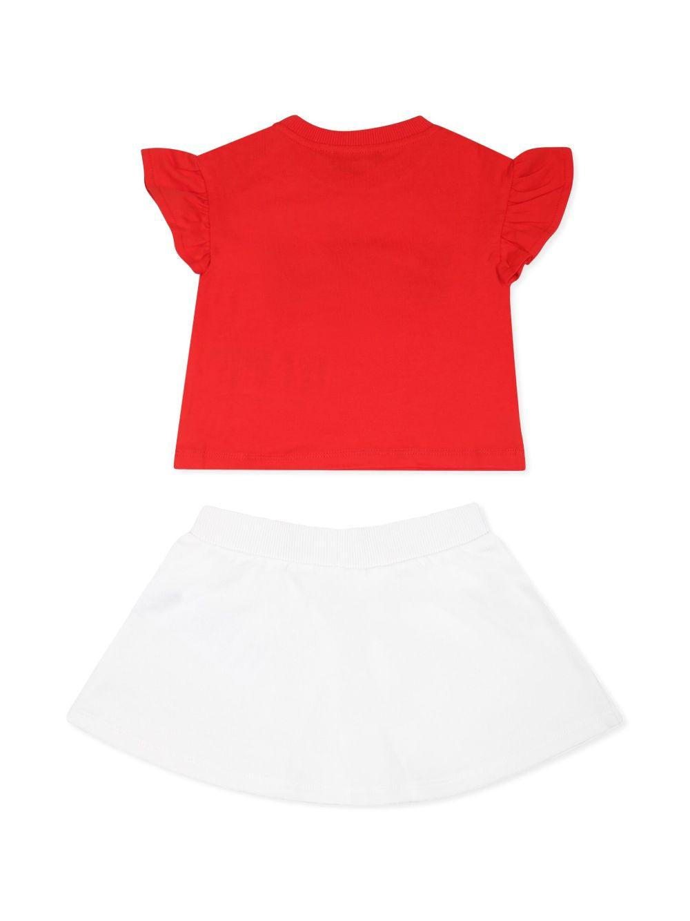 Completo sportivo rosso/bianco per neonata