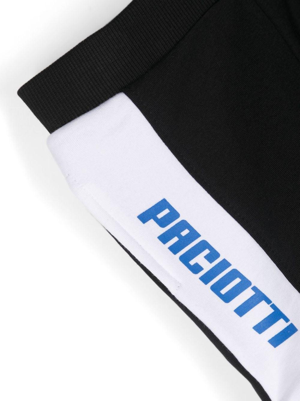 Completo sportivo bianco e nero per neonato con logo