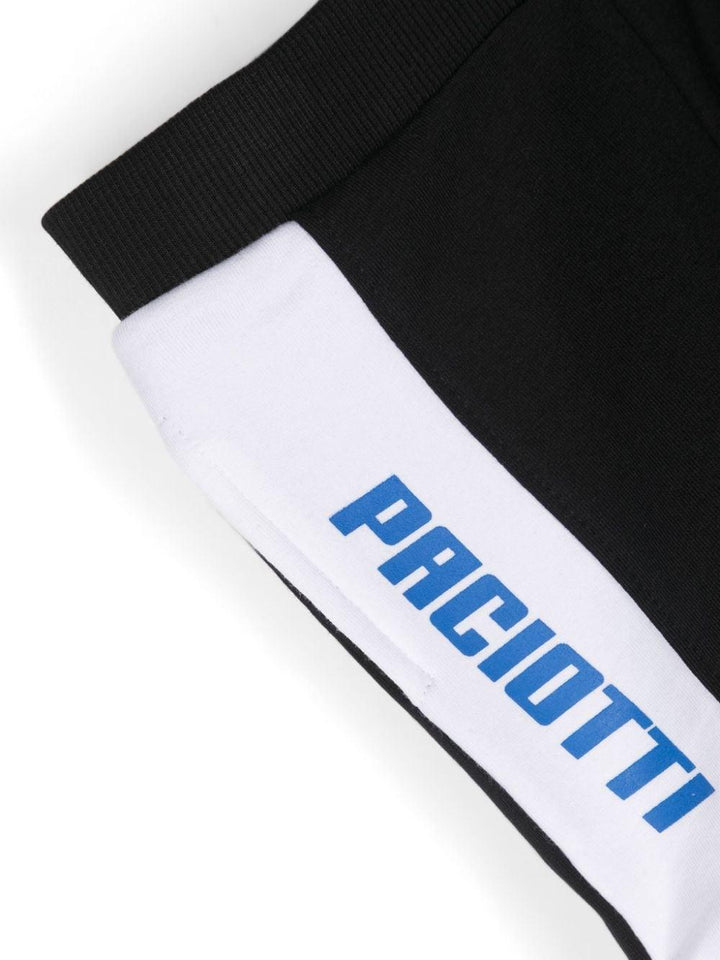 Completo sportivo bianco e nero per neonato con logo