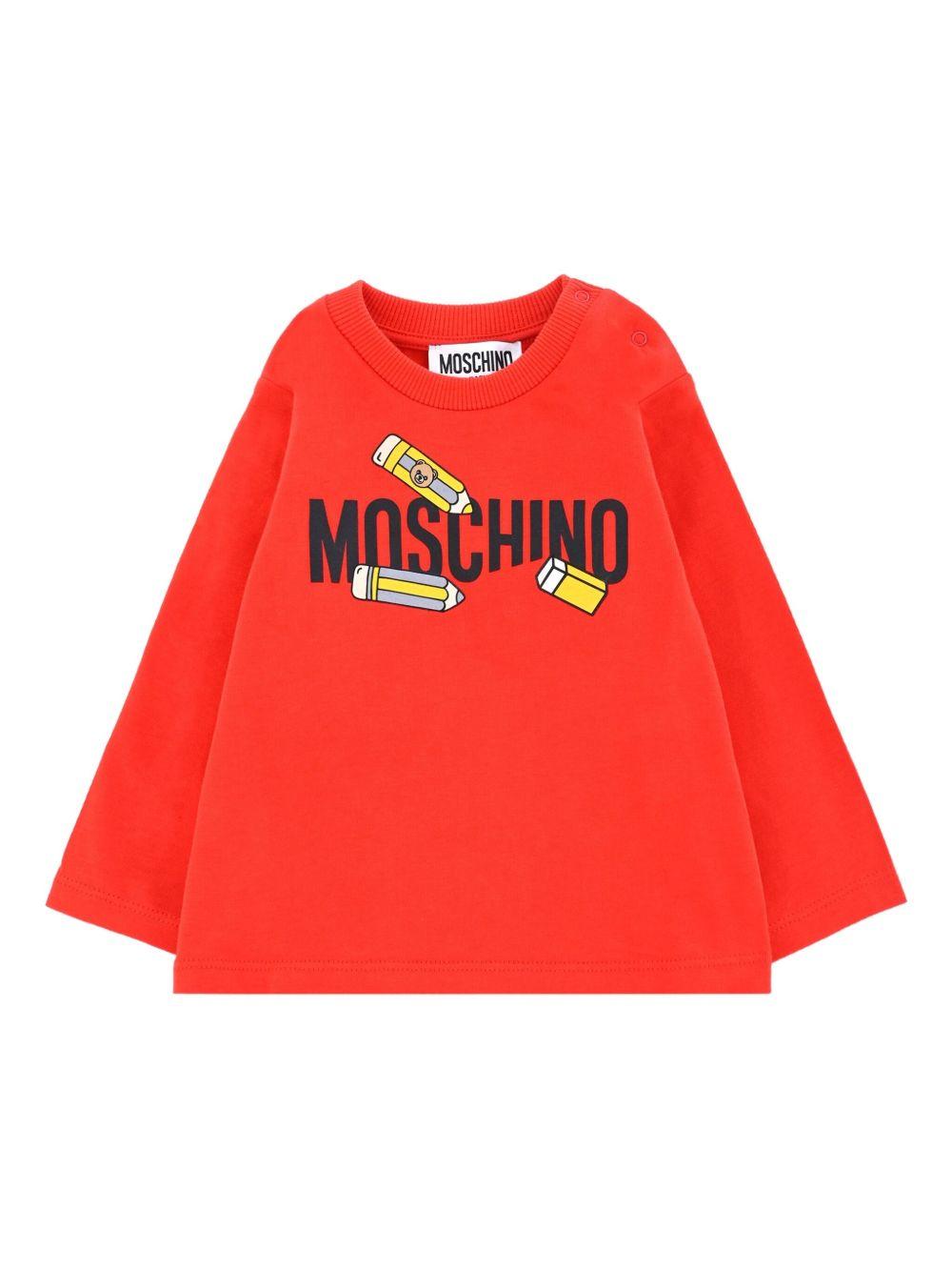 T-shirt rossa per neonato M7O00RLAA01 50109 Moschino Kids 