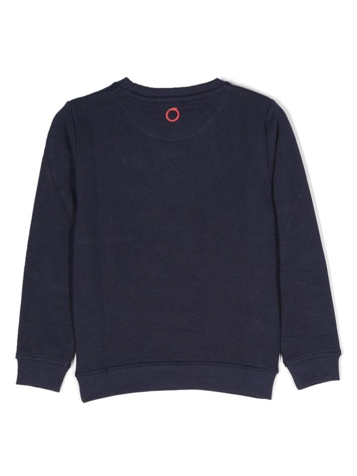 Blue sweatshirt for boys with red logo