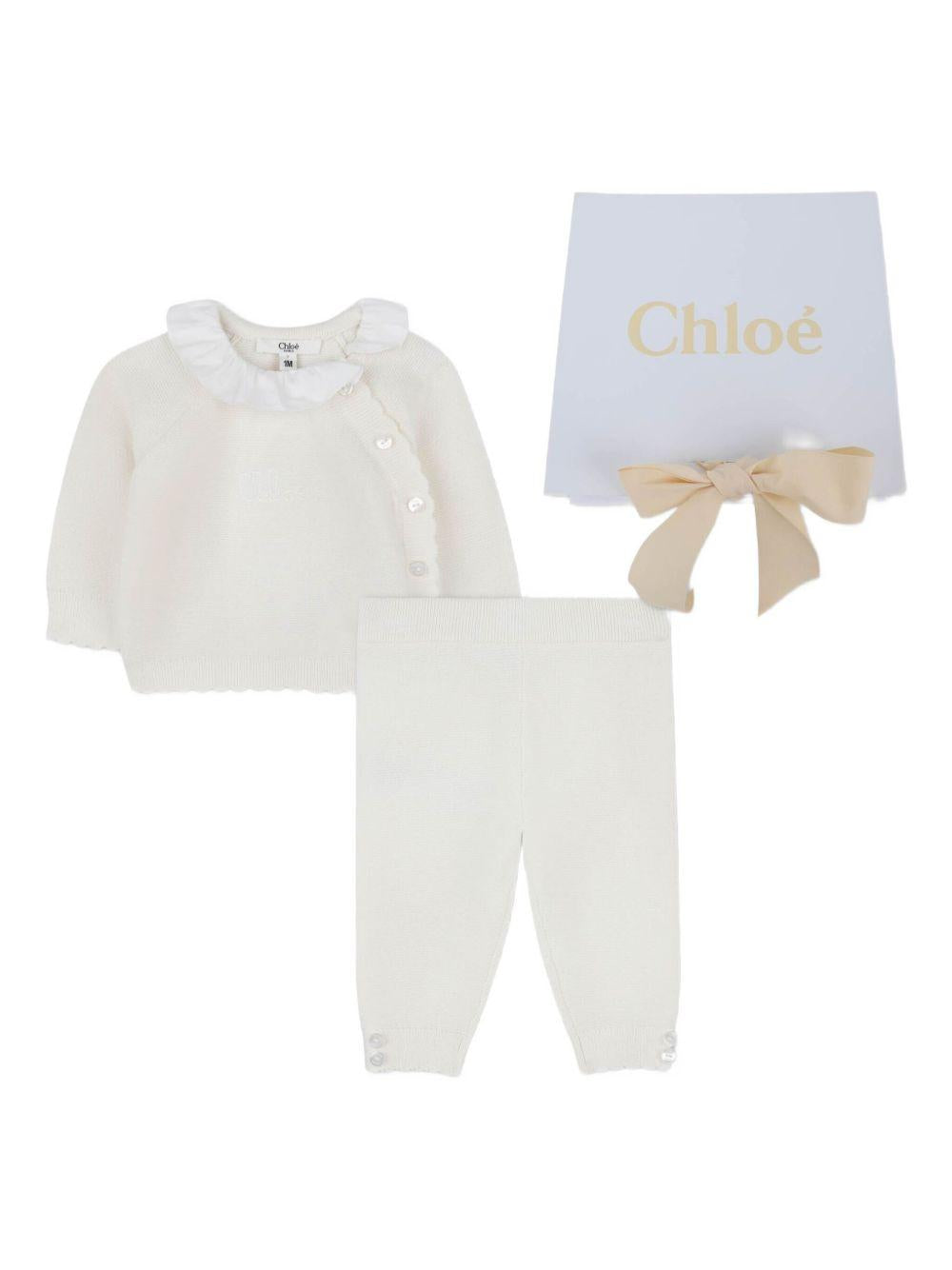 Completo bianco sporco per neonata C20778 117 Chloe 