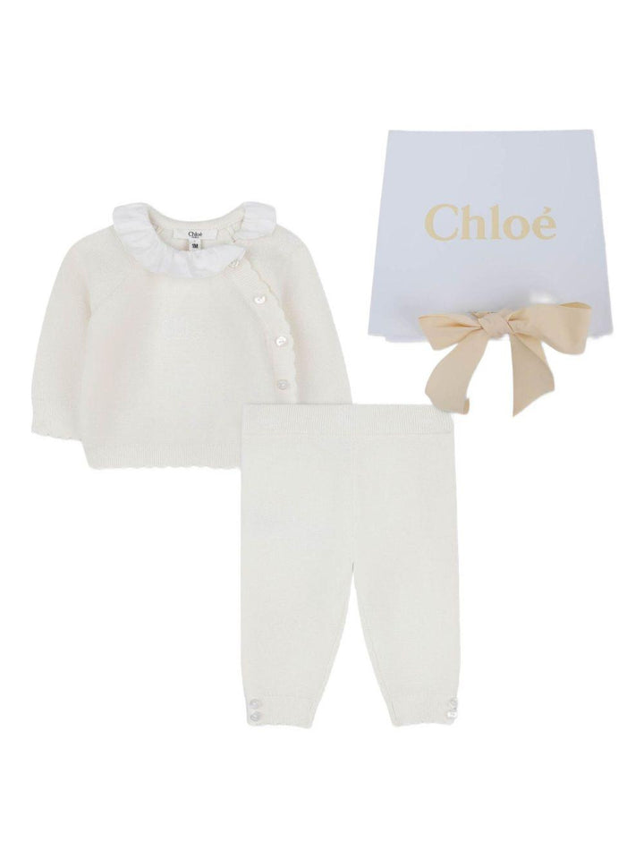 Completo bianco sporco per neonata C20778 117 Chloe 