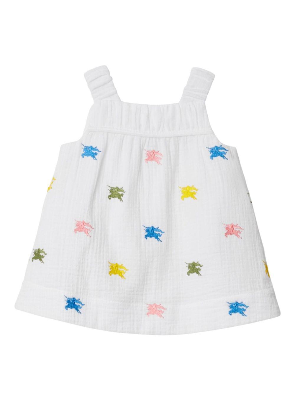 Abito bianco per neonata con logo 8078133 A5127 Burberry Kids 