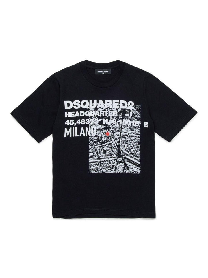 T-shirt nera per bambino
