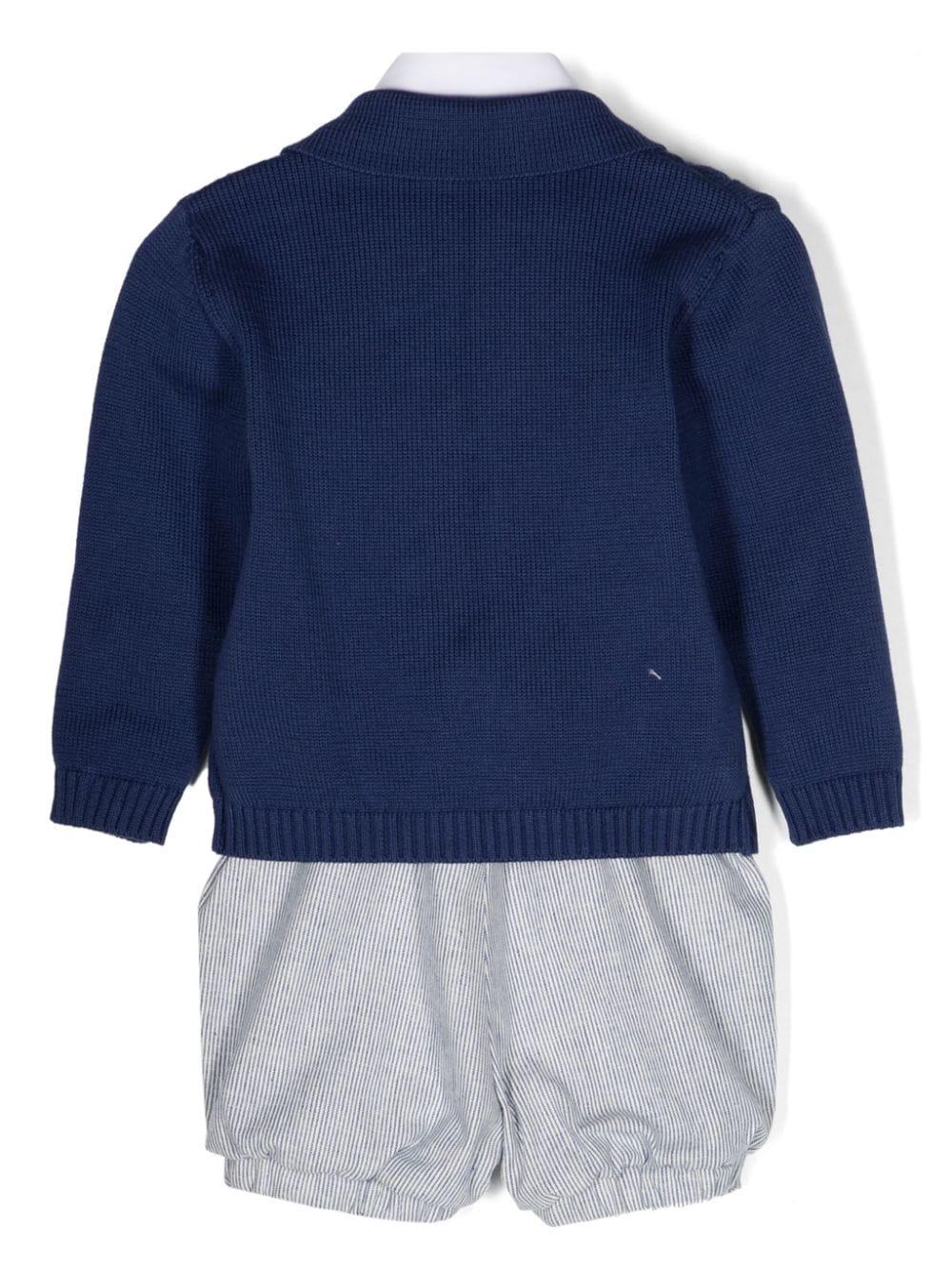 Elegant blue and white outfit for newborns