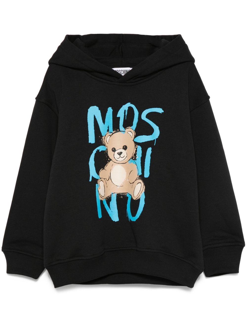 Felpa nera per bambino HUF098LCA77 60100 Moschino Kids 