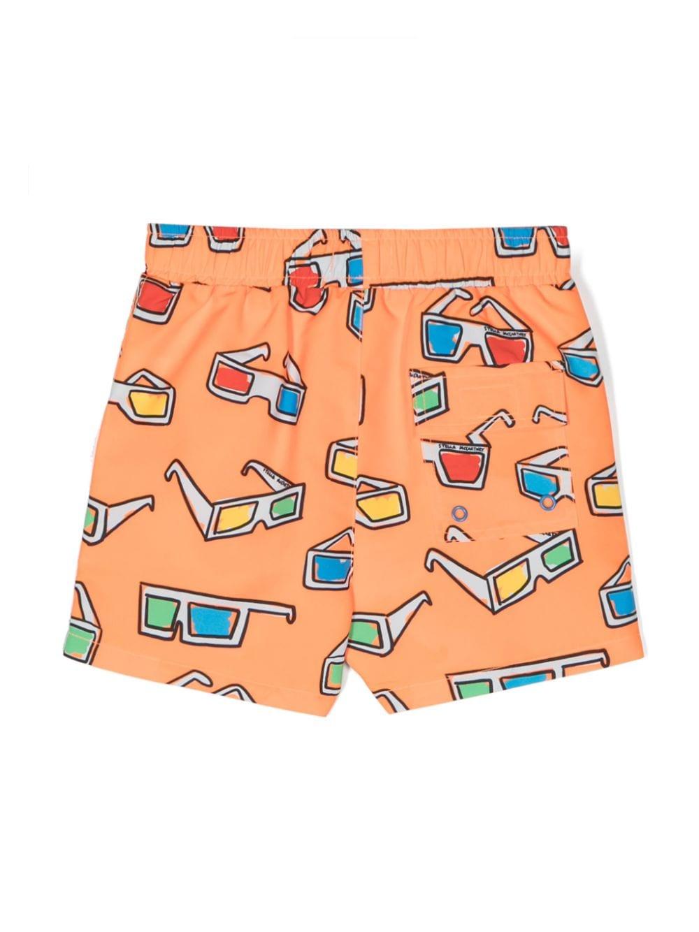 Orange costume for boys with print