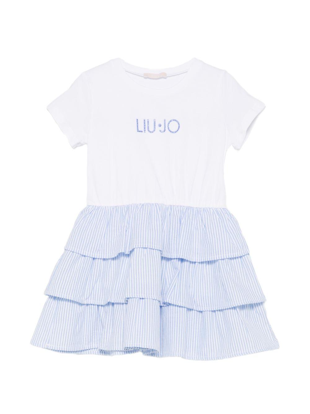 Abito bianco/azzurro per bambina KA6030T340A L9014 Liu Jo 