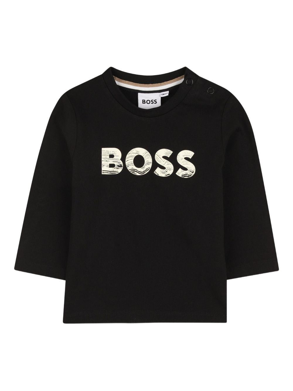 T-shirt nero per neonato J52467 09B Boss Kids 