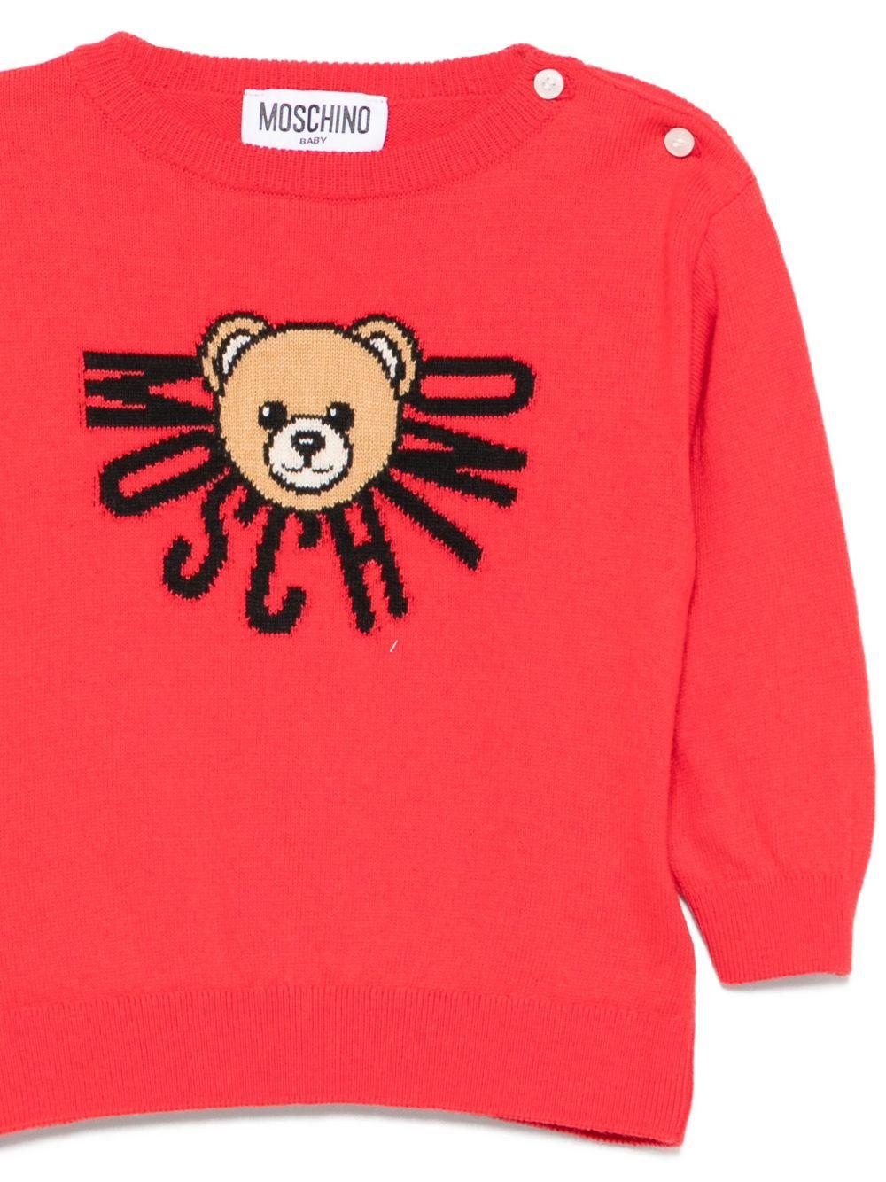 Maglione rosso per neonato M7W00JLHE43 50109 Moschino Kids 