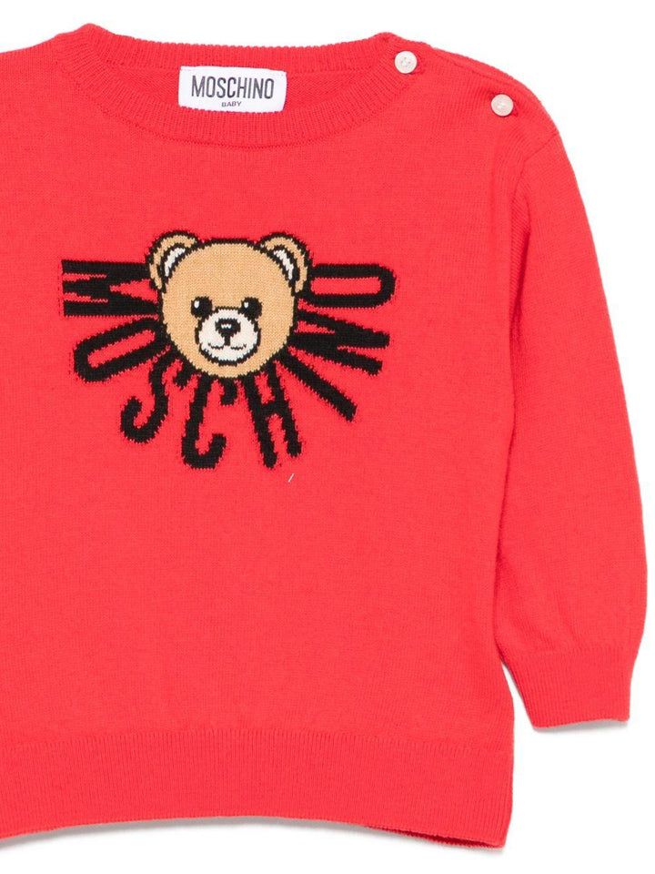 Maglione rosso per neonato M7W00JLHE43 50109 Moschino Kids 