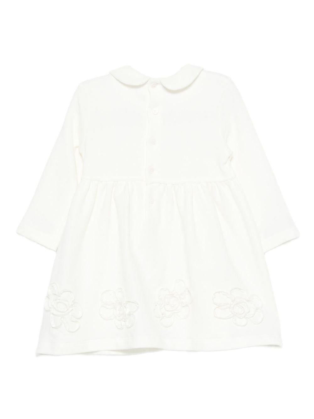 Abito bianco per neonata A25GVL0021M0100 1010 Il Gufo 