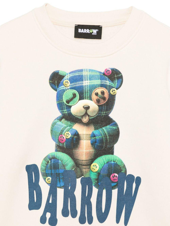 Felpa bianco sporco per bambino F5BKJUSW239 013 Barrow Kids 