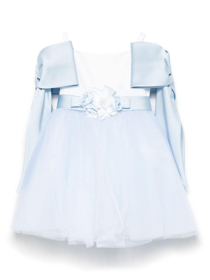 Abito bianco/azzurro per bambina