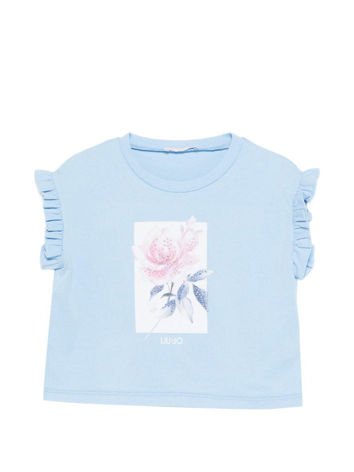 T- shirt azzurro per neonata KA6016JS003 P9341 Liu Jo 