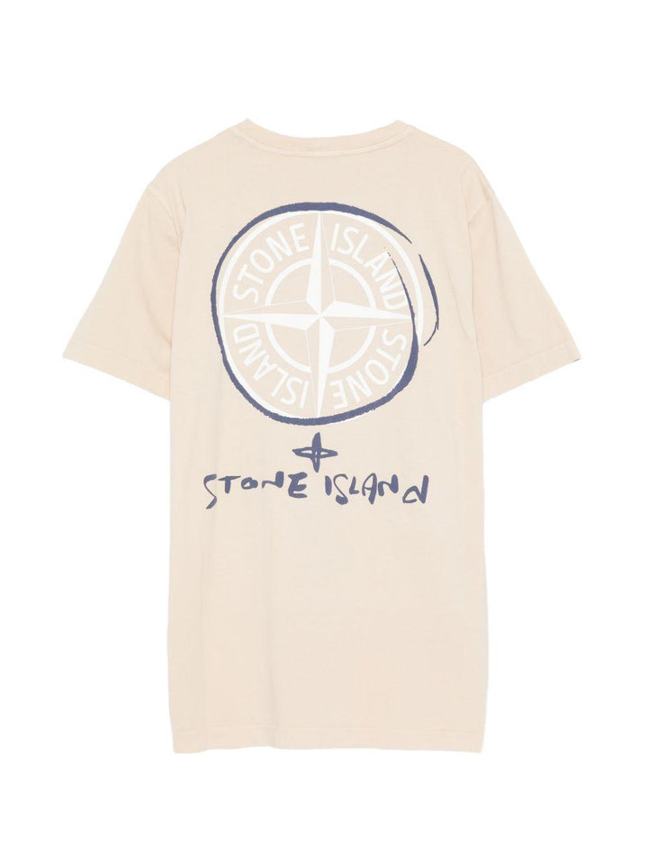 T-shirt beige per bambino 62100009S0377 V0090 Stone Island Kids 
