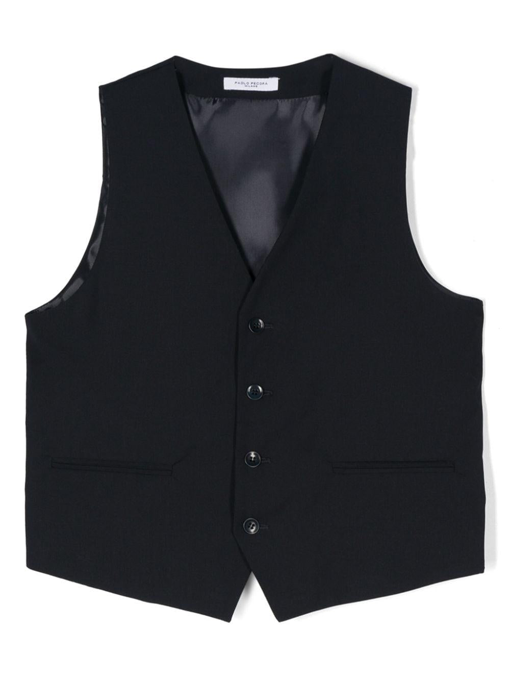 Gilet blu per bambino con scollo a V