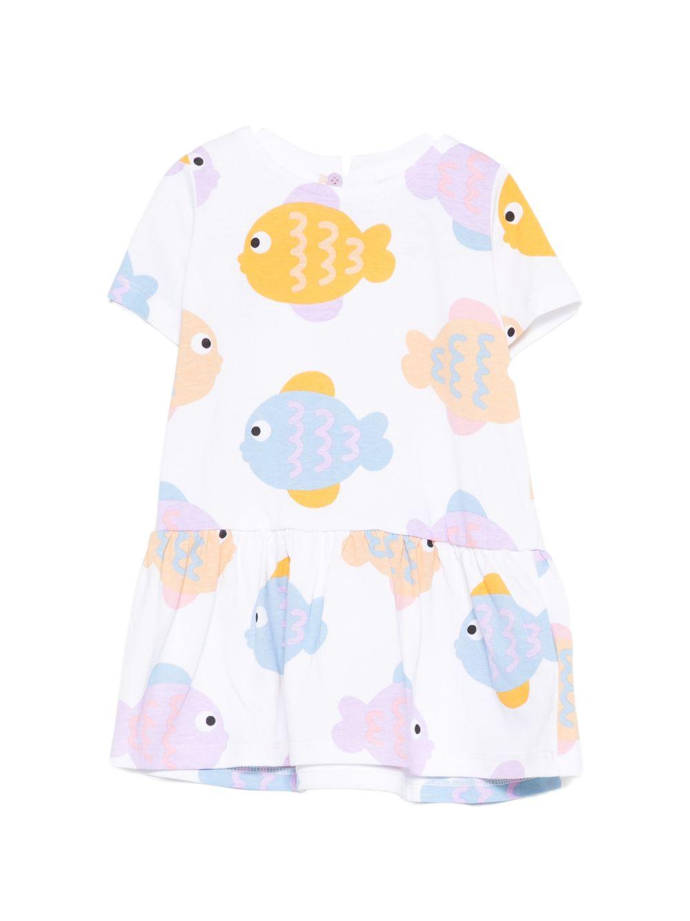 Abito bianco/multicolor per neonata TY1081Z3573 100MC Stella McCartney Kids 