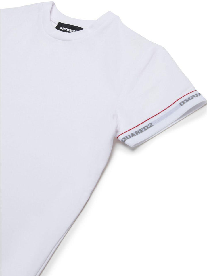 T-shirt bianca per bambino DQ2480D008J DQ100 Dsquared2 Kids 