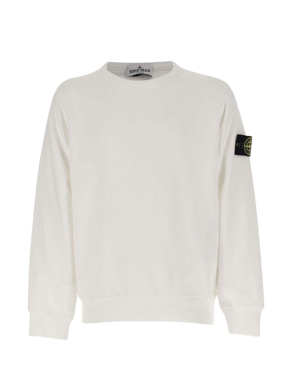 Felpa in cotone bianco per bambino 66100005S0040 V0001 Stone Island Kids 