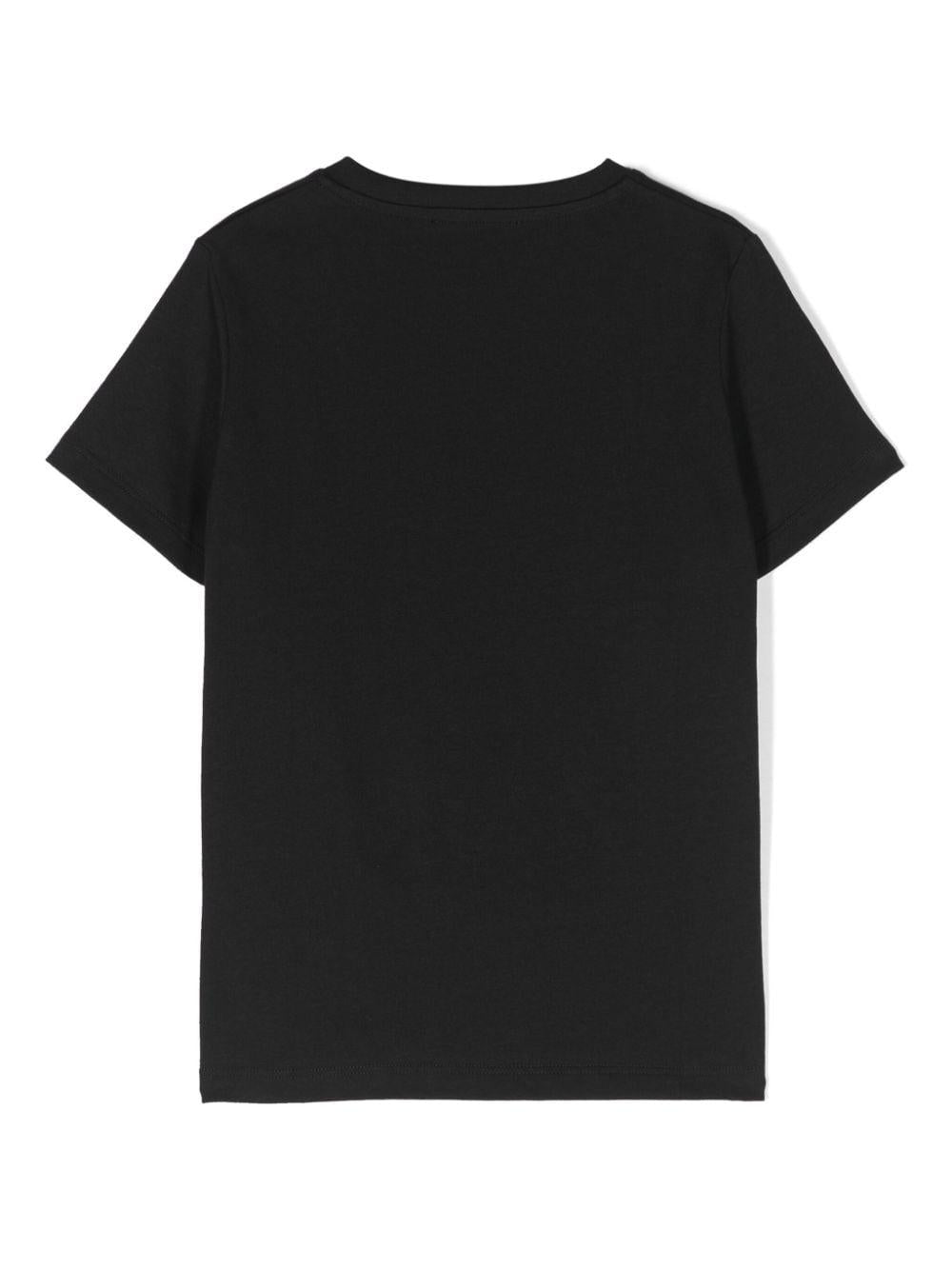 T-shirt unisex nera con logo 'Medusa' 10001291A10178 2B130 Versace Kids 