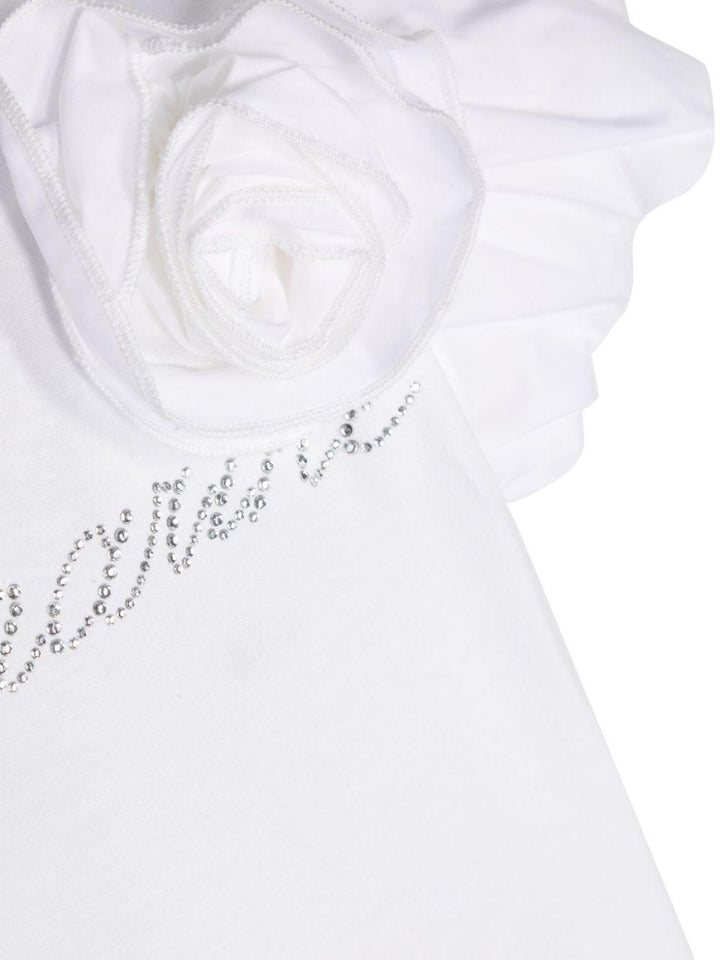 White t-shirt for baby girls with logo