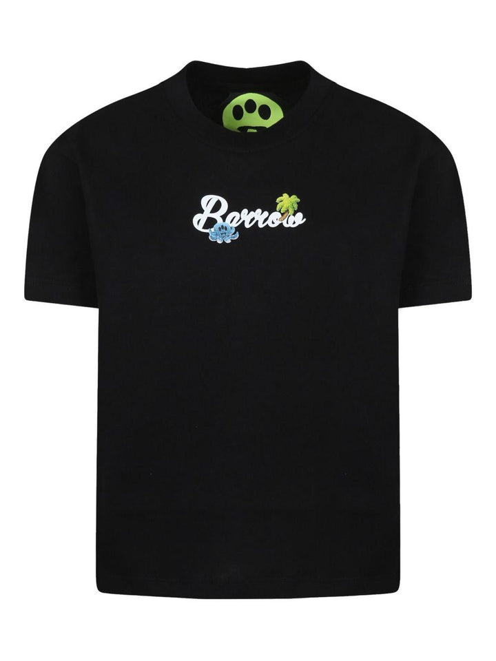 T-shirt nera per bambino con logo
