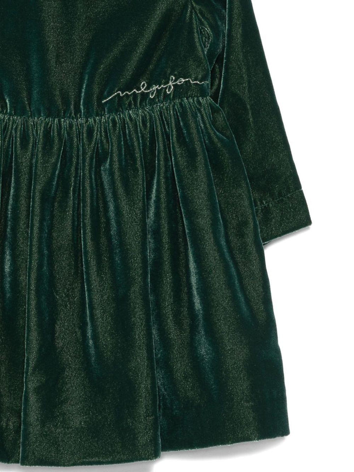 Abito verde foresta per neonata A25GVL0012V0017 577 Il Gufo 